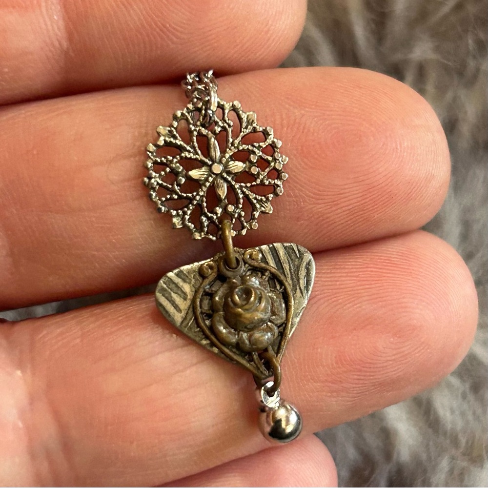 Vintage layered chandelier pendant on chain necklace